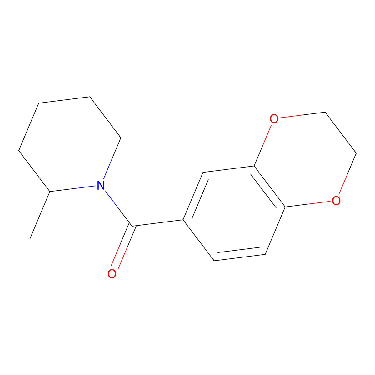 (2,3-Dihydro-1,4-benzodioxin-6-yl)(2-methyl-1-piperidinyl)methanone molecular structure, CAS 1386057-16-4