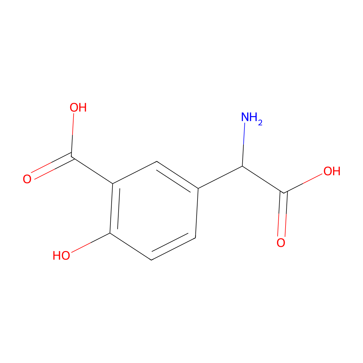 (R)-3-Carboxy-4-hydroxyphenylglycine molecular structure, CAS 13861-03-5