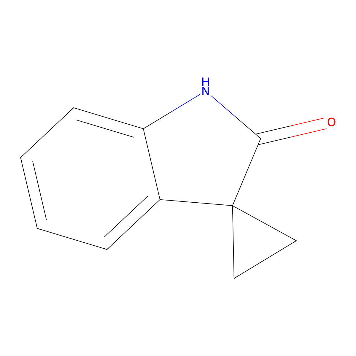 Spiro(cyclopropane-1,3'-indolin)-2'-one molecular structure, CAS 13861-75-1
