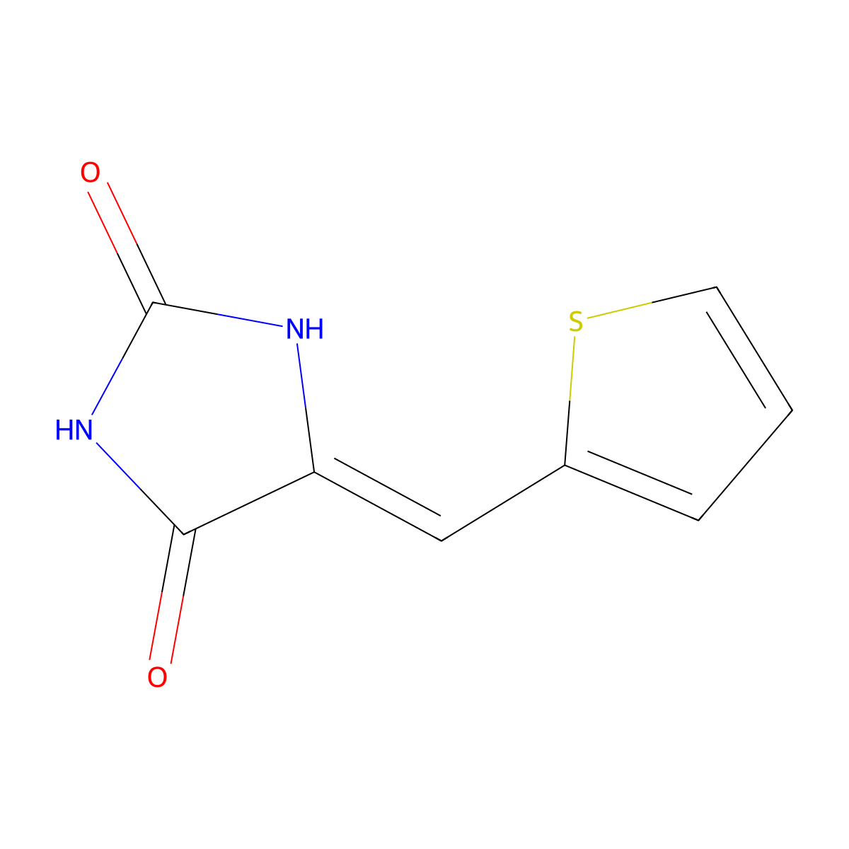 5-(2-Thienylmethylene)-2,4-imidazolidinedione molecular structure, CAS 138610-40-9