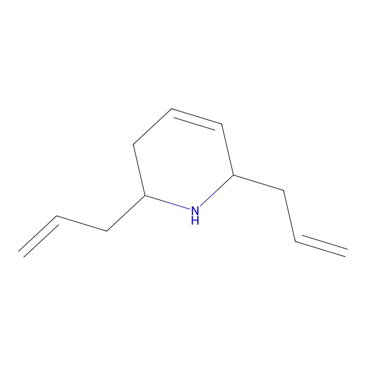(2R,6R)-2,6-Di(prop-2-en-1-yl)-1,2,3,6-tetrahydropyridine molecular structure, CAS 138617-50-2