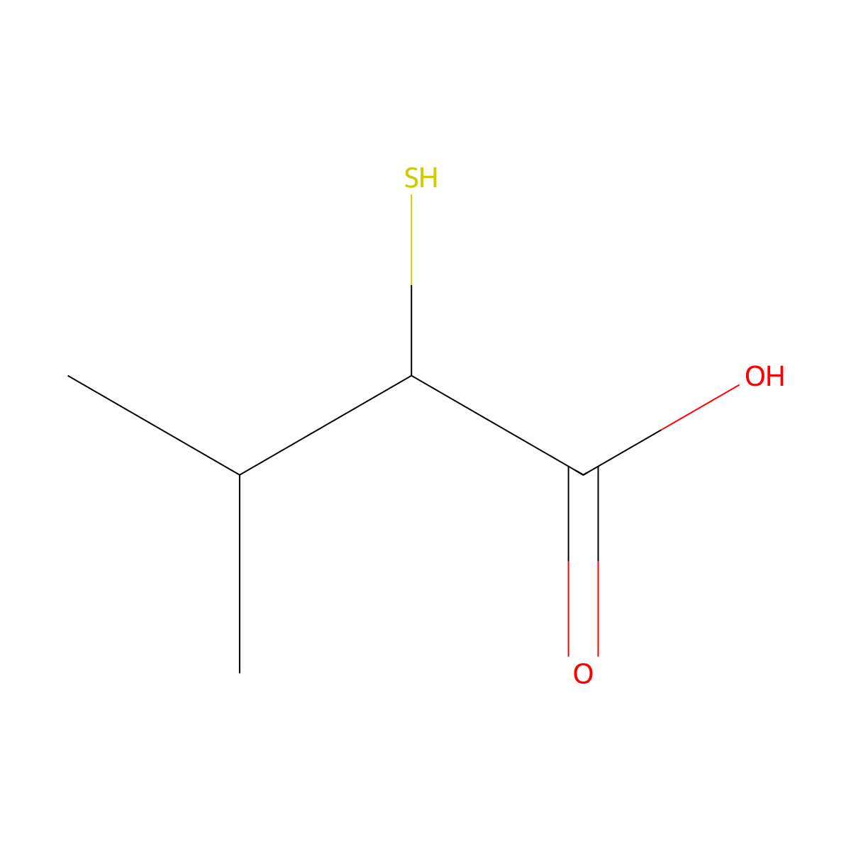 3-Methyl-2-sulfanylbutanoic acid molecular structure, CAS 138619-81-5