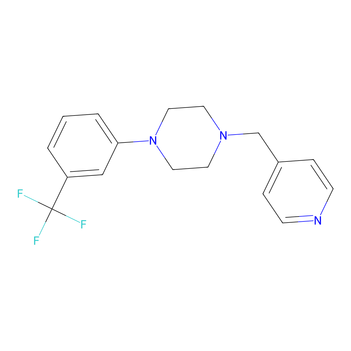 1-[(Pyridin-4-yl)methyl]-4-[3-(trifluoromethyl)phenyl]piperazine molecular structure, CAS 1386191-12-3