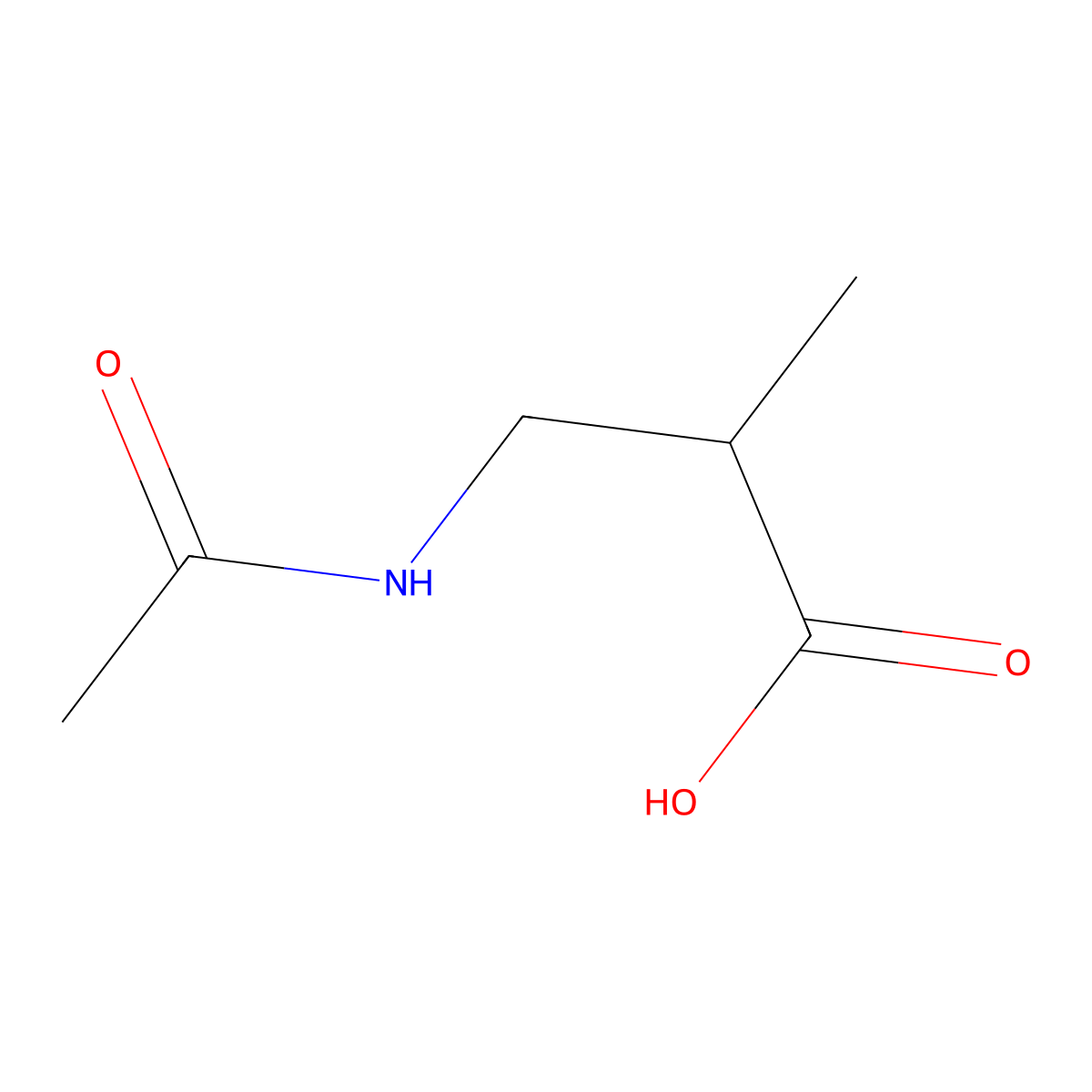 3-Acetamido-2-methylpropanoic acid molecular structure, CAS 13862-98-1