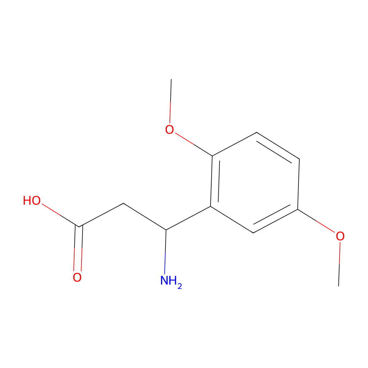 3-Amino-3-(2,5-dimethoxyphenyl)propanoic acid molecular structure, CAS 138621-64-4