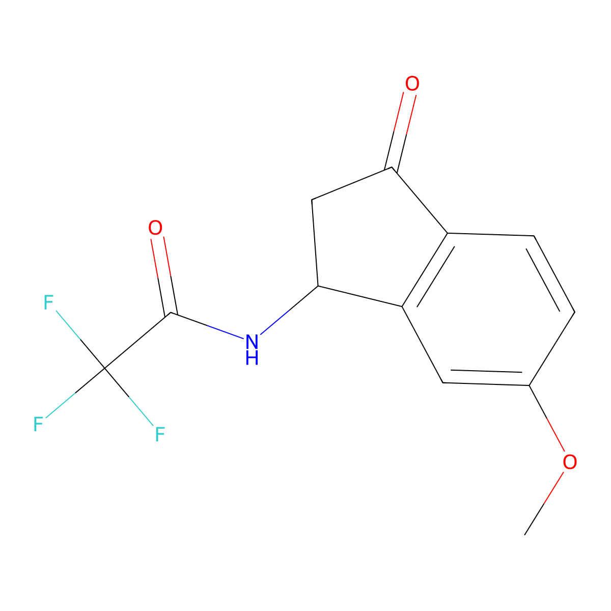 2,2,2-trifluoro-N-(6-methoxy-3-oxo-2,3-dihydro-1H-inden-1-yl)acetamide molecular structure, CAS 138621-65-5