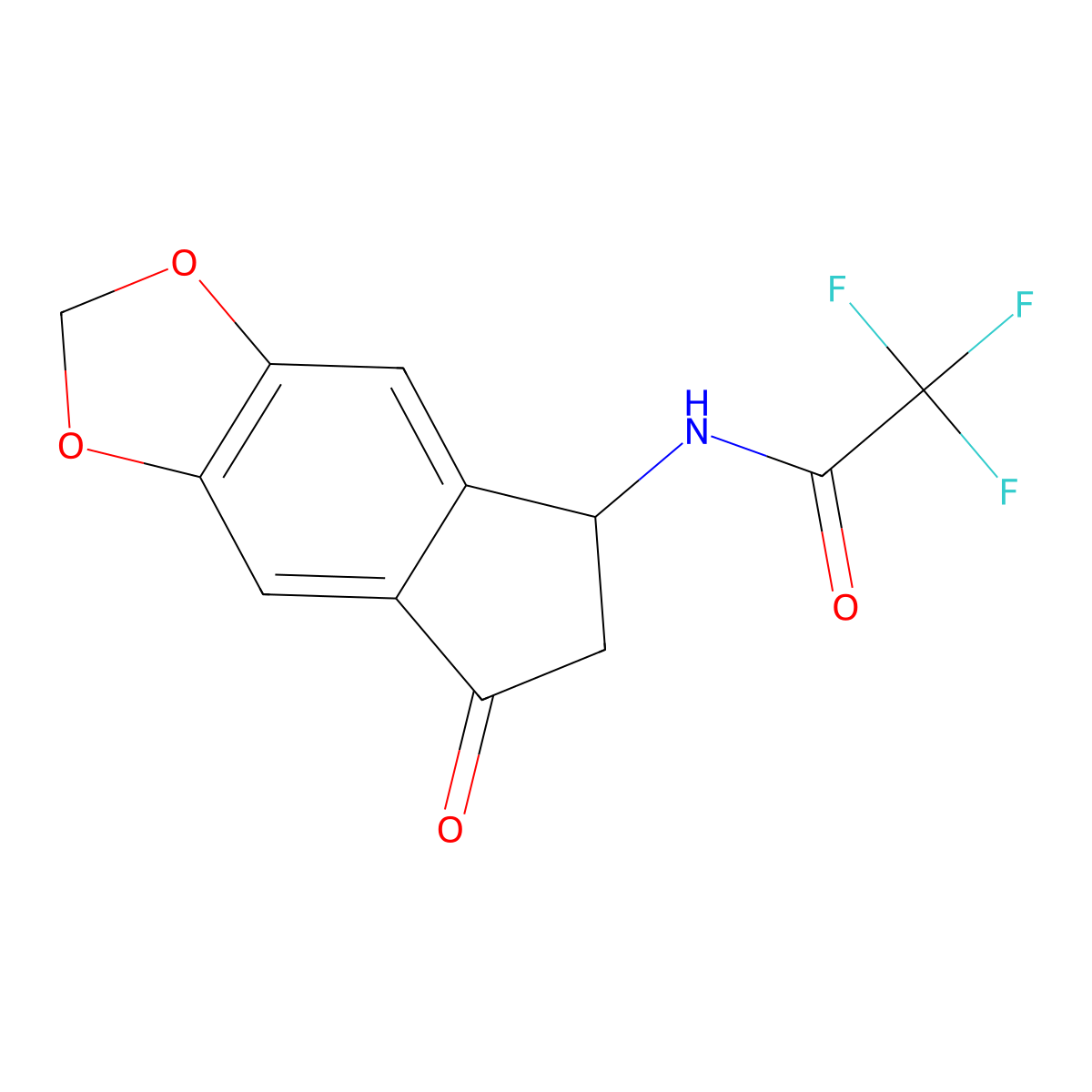 2,2,2-trifluoro-N-(7-oxo-6,7-dihydro-5H-indeno[5,6-d][1,3]dioxol-5-yl)acetamide molecular structure, CAS 138621-69-9