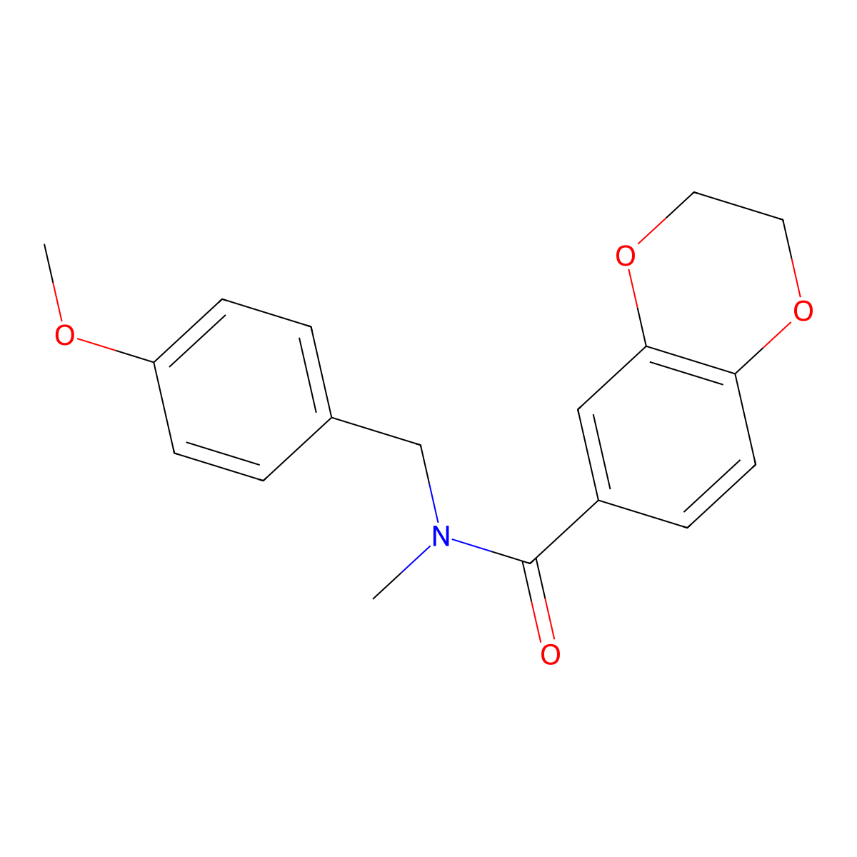 2,3-Dihydro-N-[(4-methoxyphenyl)methyl]-N-methyl-1,4-benzodioxin-6-carboxamide molecular structure, CAS 1386219-74-4