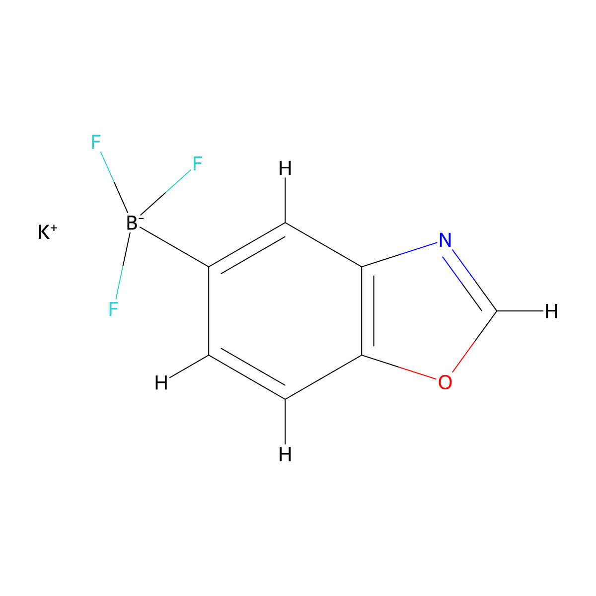 Potassium (1,3-benzoxazol-5-yl)trifluoroboranuide molecular structure, CAS 1386231-71-5