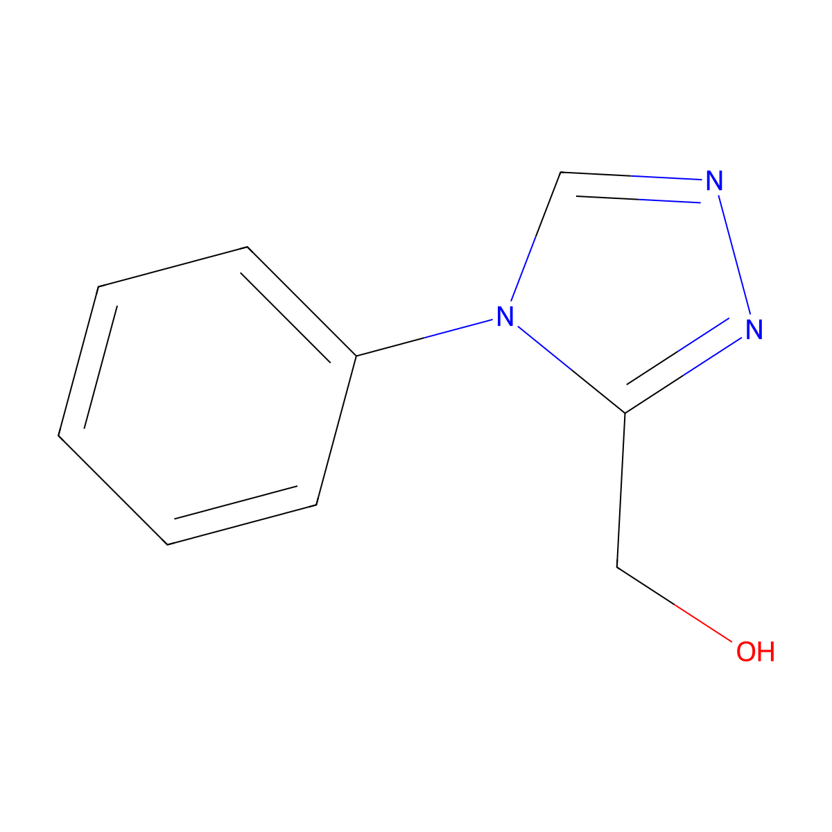 (4-phenyl-4H-1,2,4-triazol-3-yl)methanol molecular structure, CAS 138624-62-1