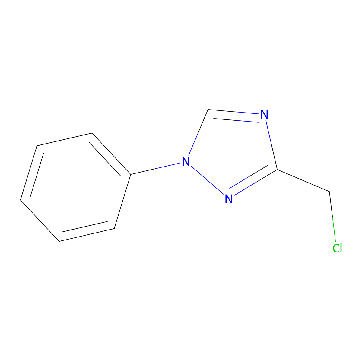 3-(chloromethyl)-1-phenyl-1H-1,2,4-triazole molecular structure, CAS 138624-87-0