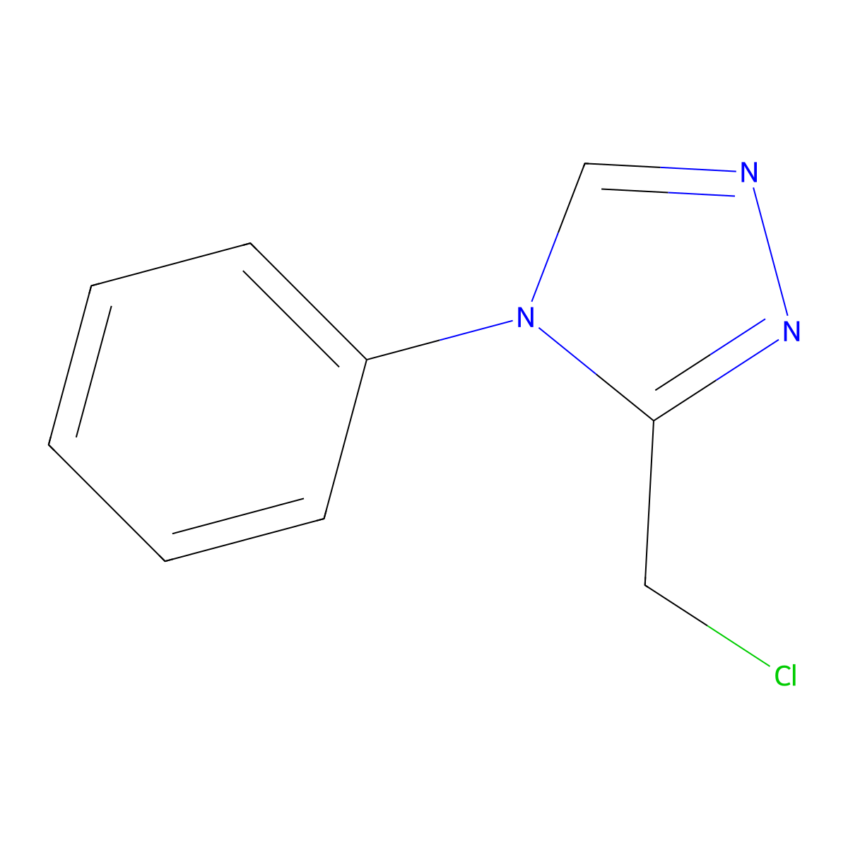 3-(chloromethyl)-4-phenyl-4H-1,2,4-triazole molecular structure, CAS 138624-89-2