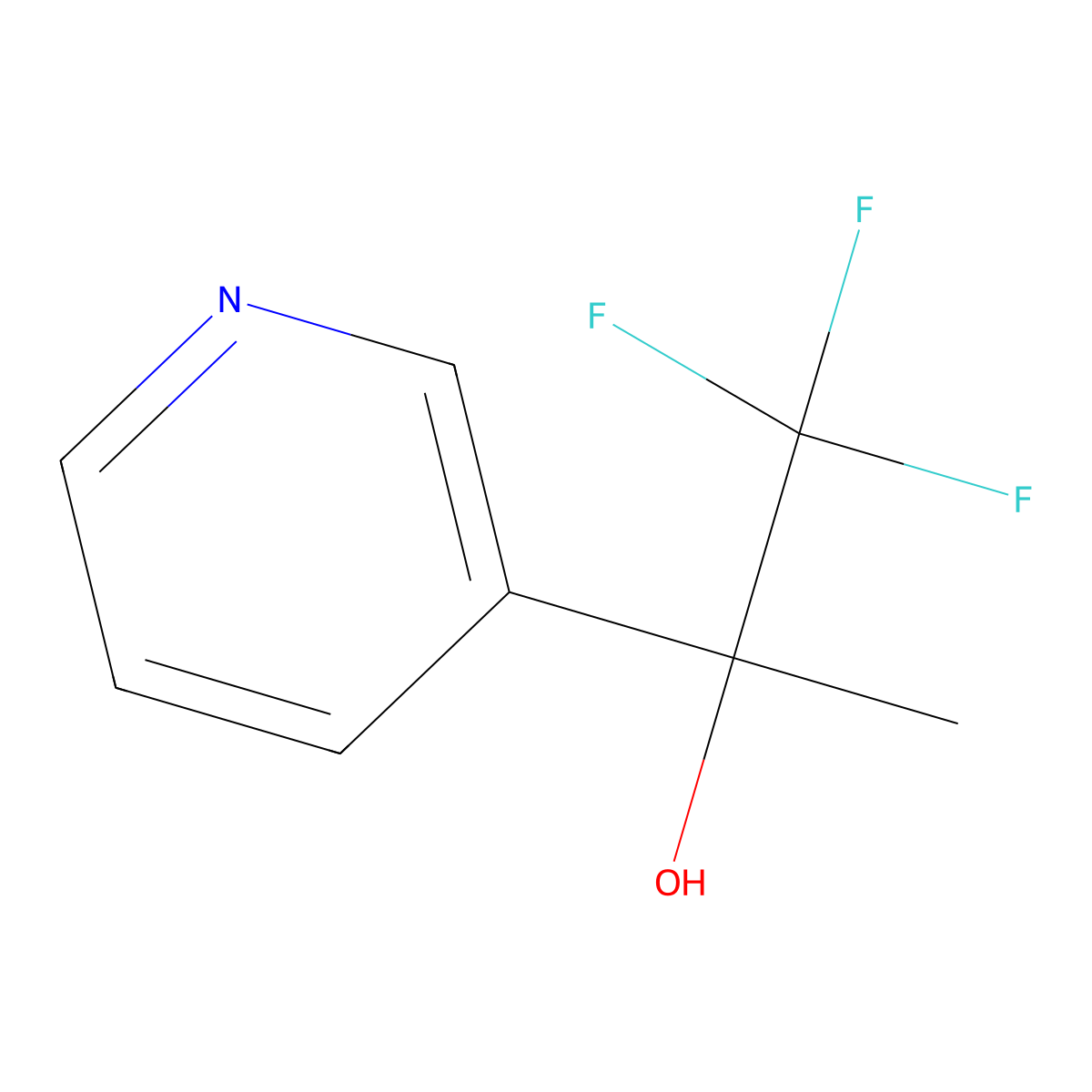 1,1,1-Trifluoro-2-pyridin-3-ylpropan-2-ol molecular structure, CAS 138625-00-0
