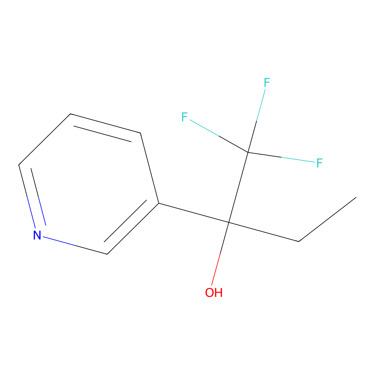 |A-Ethyl-|A-(trifluoromethyl)-3-pyridinemethanol molecular structure, CAS 138625-01-1
