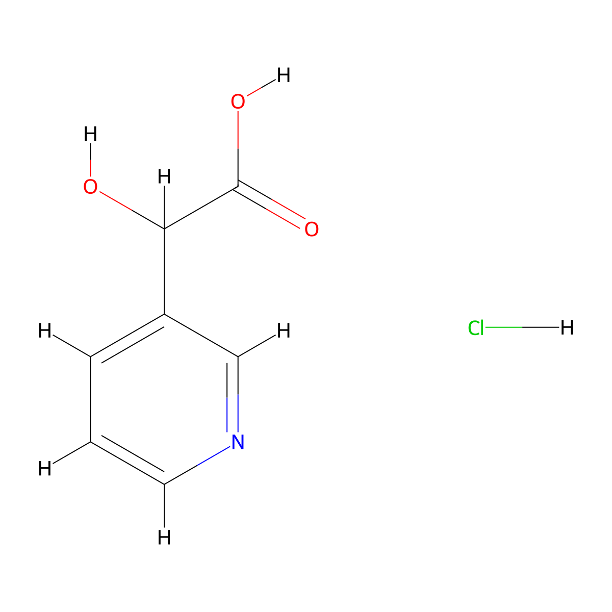 2-Hydroxy-2-(pyridin-3-yl)acetic acid hydrochloride molecular structure, CAS 138625-36-2