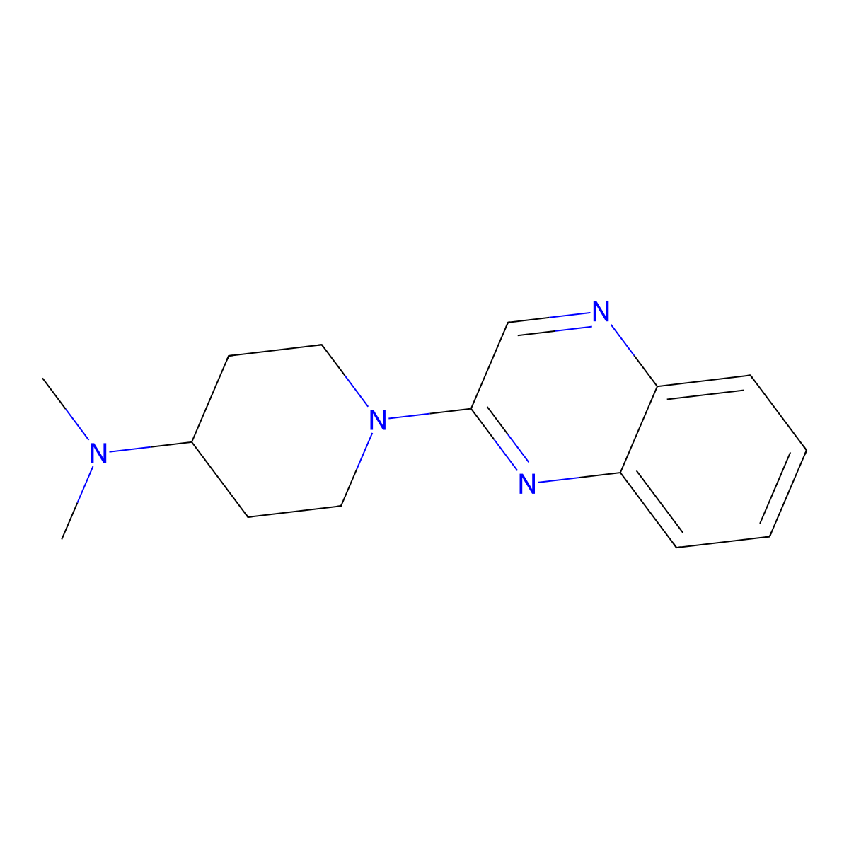 N,N-dimethyl-1-(quinoxalin-2-yl)piperidin-4-amine molecular structure, CAS 1386283-28-8