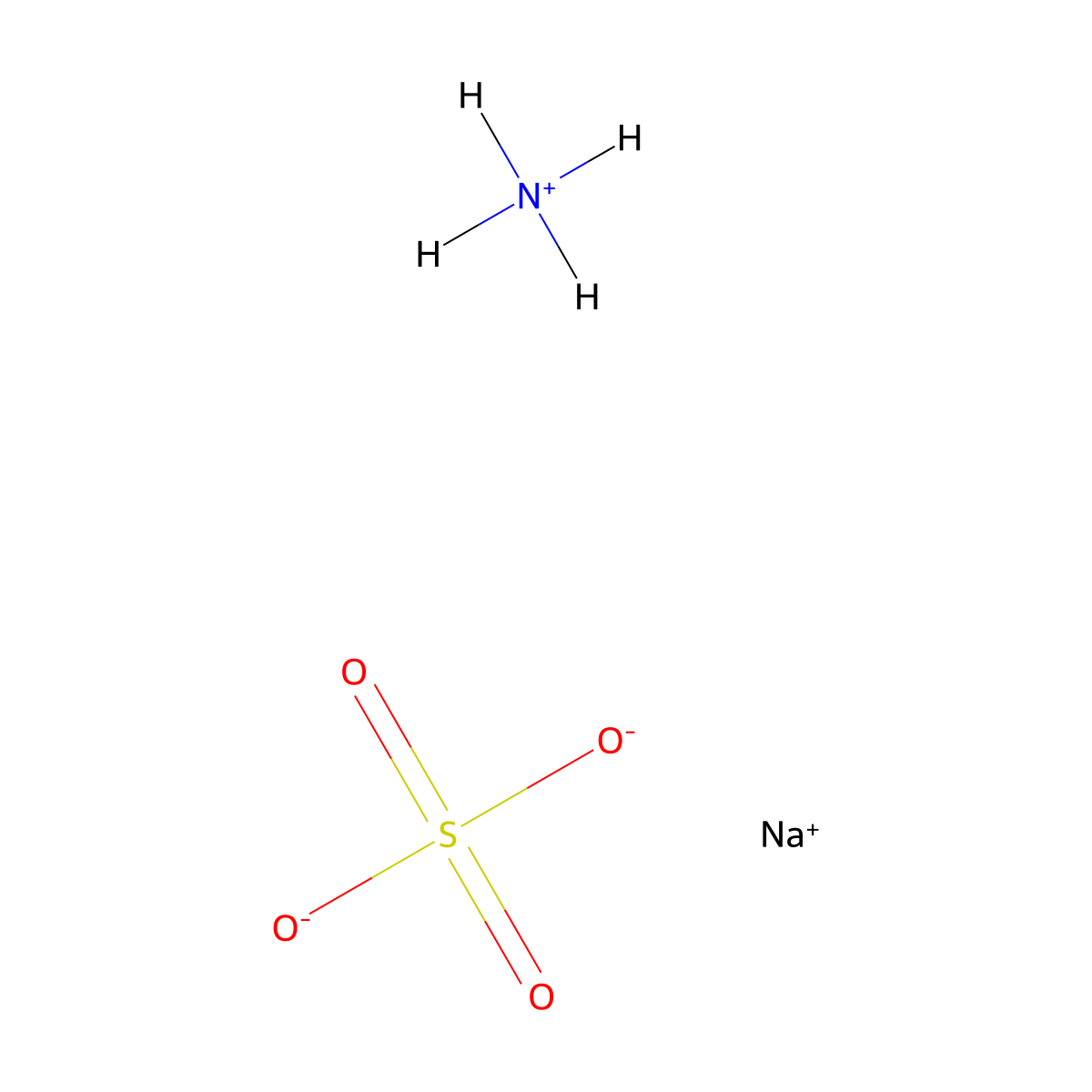 Sulfuric acid, ammonium sodium salt (1:1:1) molecular structure, CAS 13863-45-1