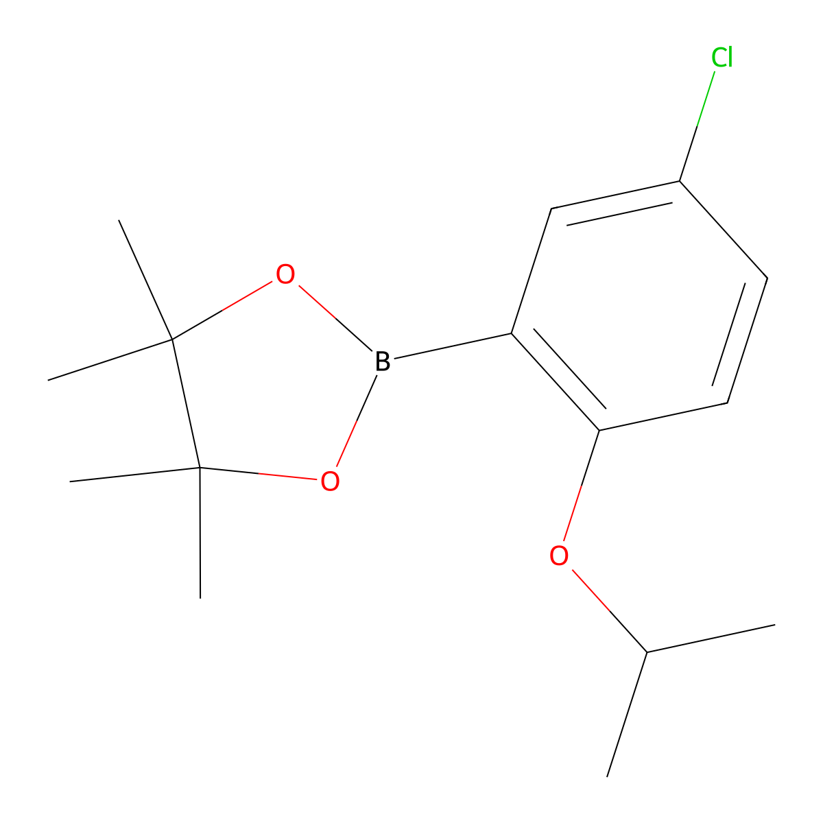 2-(5-Chloro-2-isopropoxyphenyl)-4,4,5,5-tetramethyl-1,3,2-dioxaborolane molecular structure, CAS 1386379-87-8
