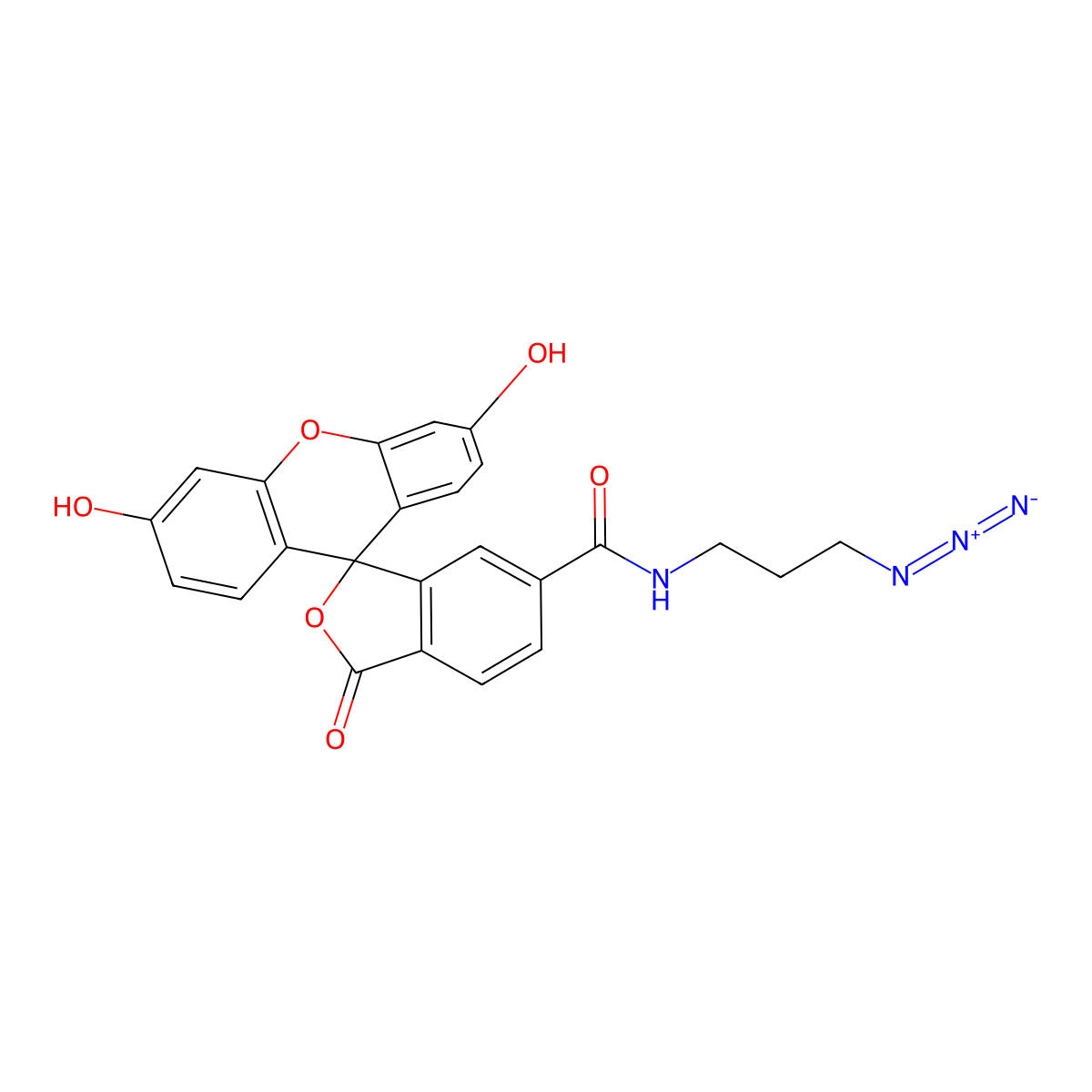 FAM azide, 6-isomer molecular structure, CAS 1386385-76-7