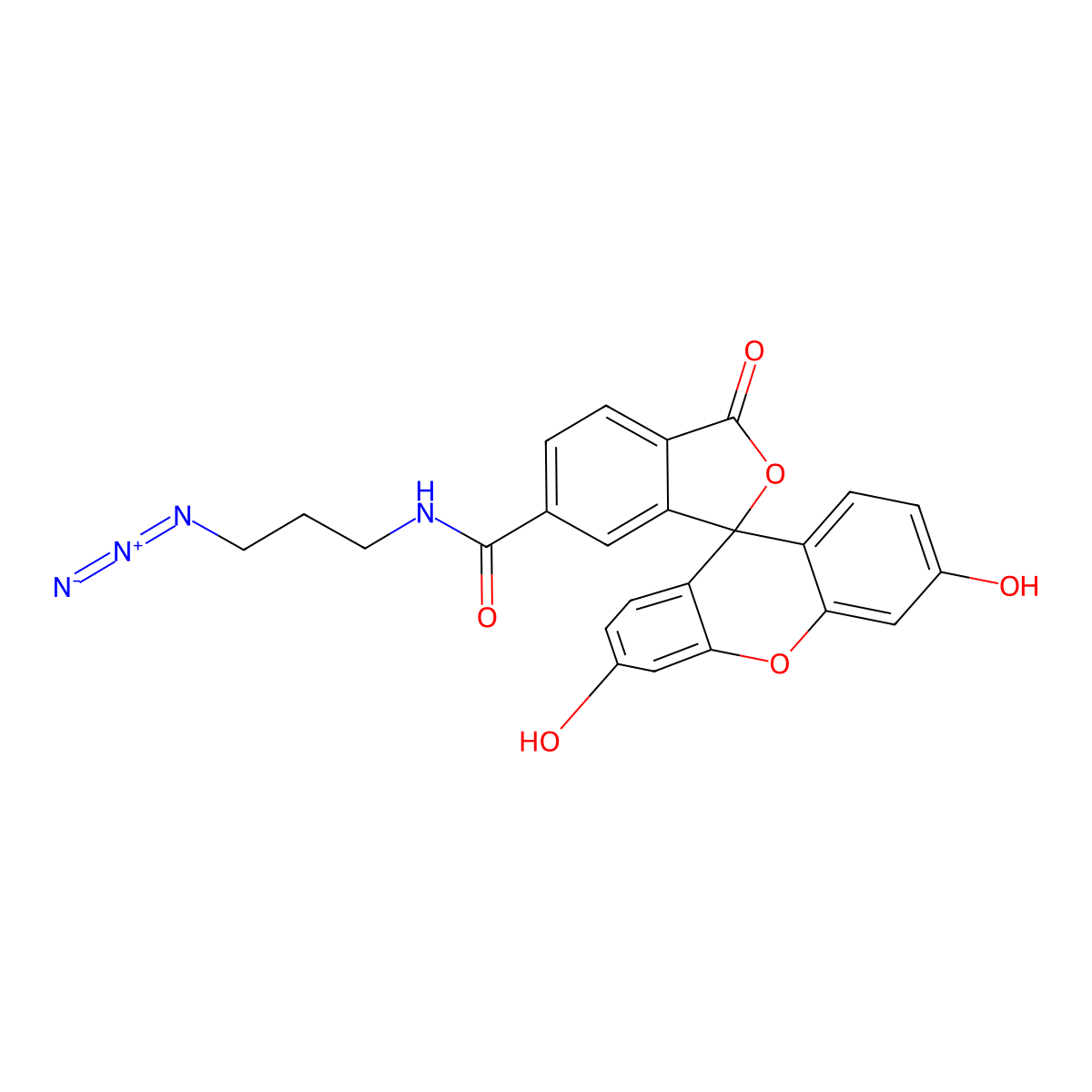 FAM azide, 6-isomer molecular structure, CAS 1386385-76-7