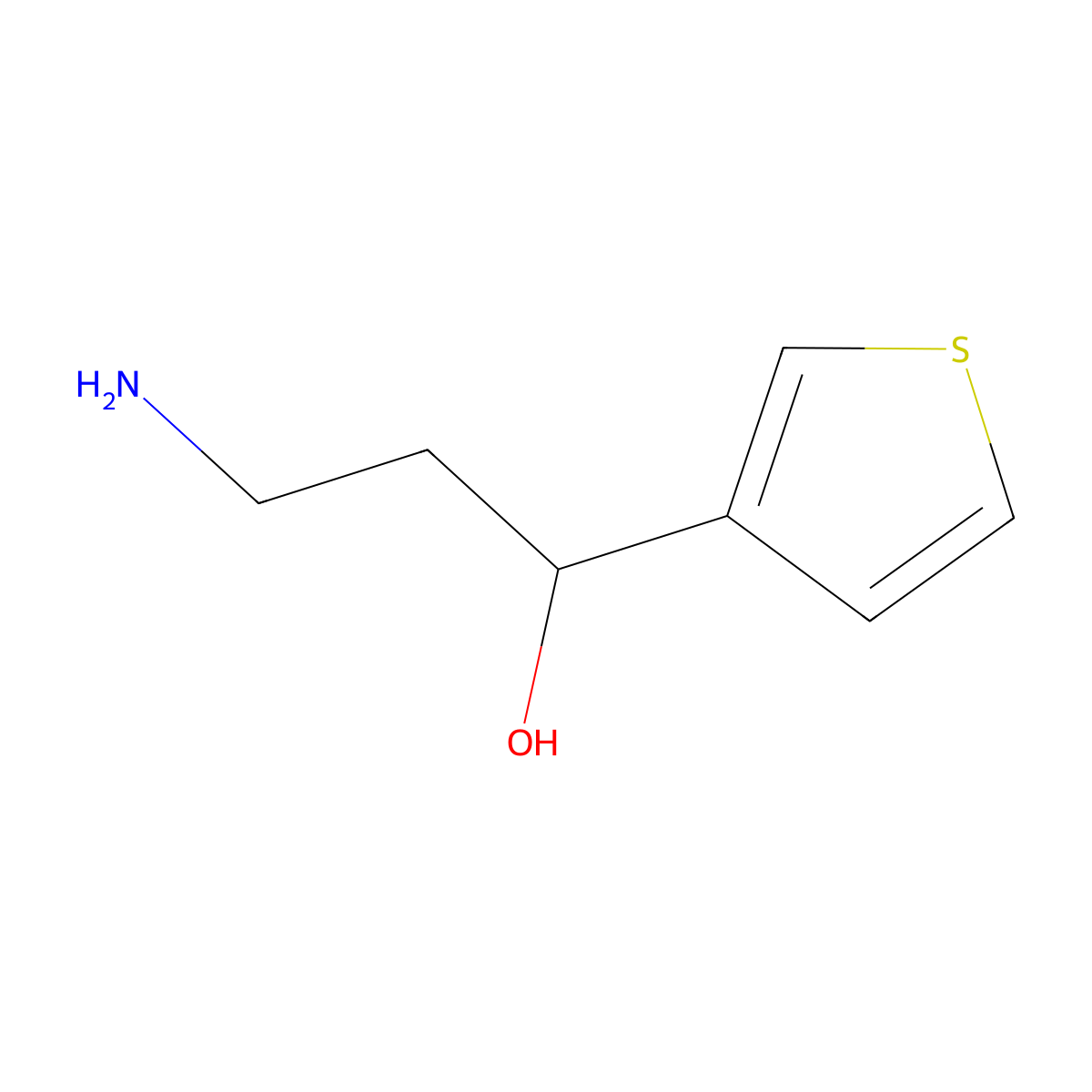 3-Amino-1-(thiophen-3-yl)propan-1-ol molecular structure, CAS 1386398-79-3