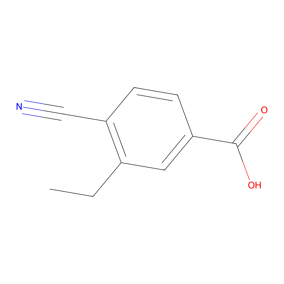 4-Cyano-3-ethylbenzoic acid molecular structure, CAS 138642-94-1