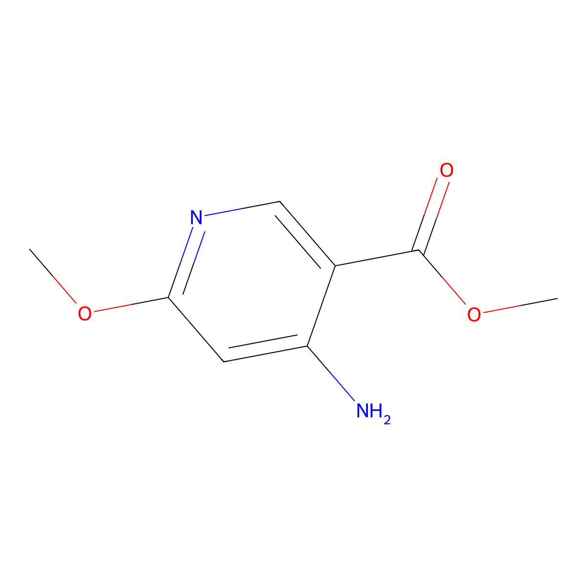 4-Amino-6-methoxy-nicotinic acid methyl ester molecular structure, CAS 1386447-70-6