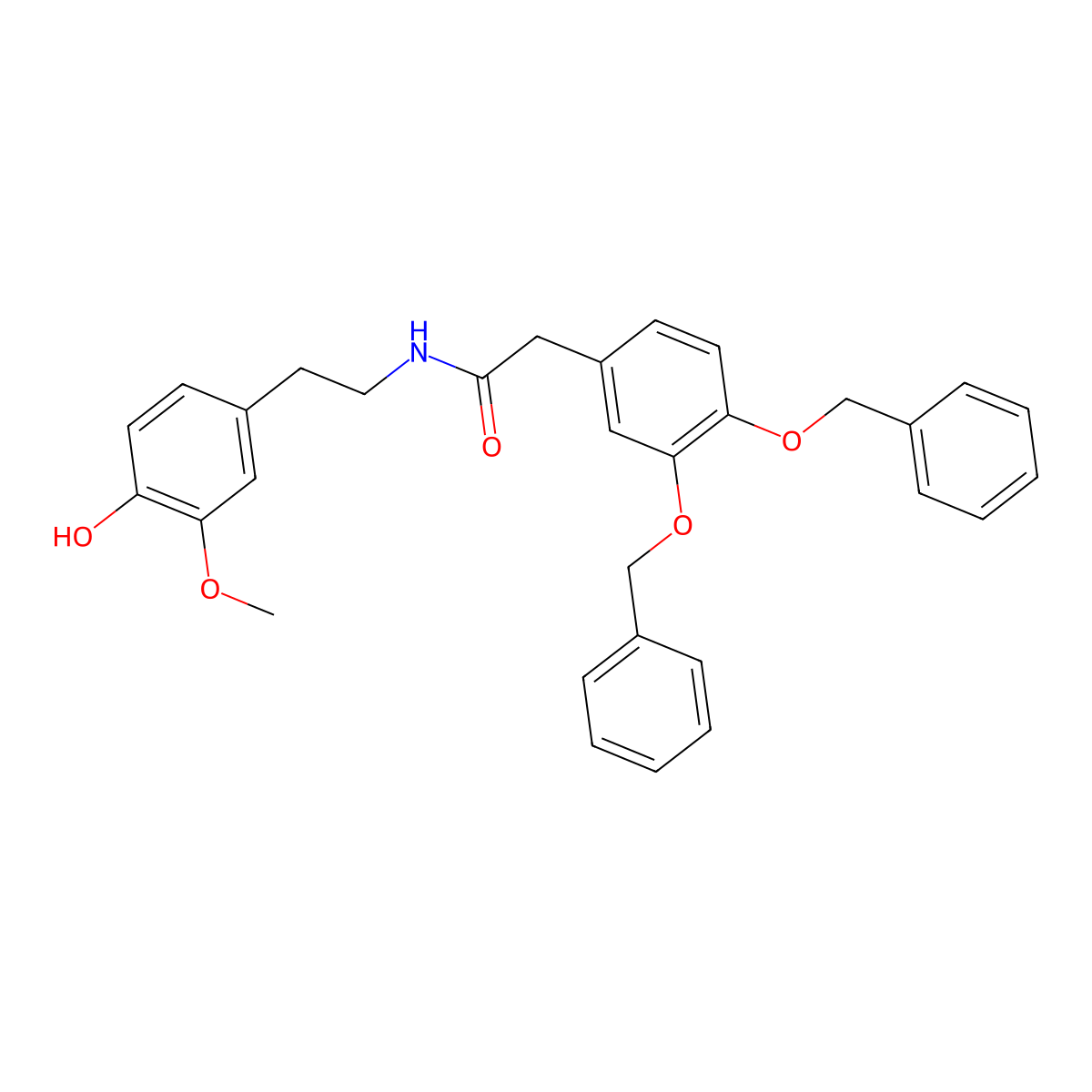 N-[2-(4-Hydroxy-3-methoxyphenyl)ethyl]-3,4-bis(phenylmethoxy)benzeneacetamide molecular structure, CAS 138645-00-8