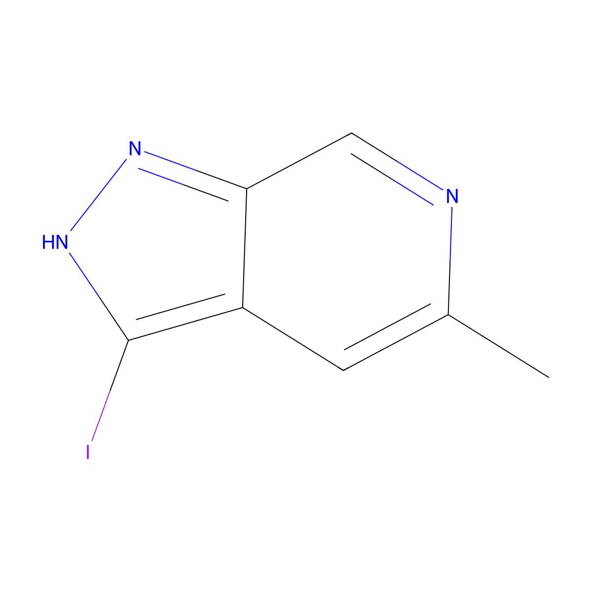 3-iodo-5-methyl-1H-pyrazolo[3,4-c]pyridine molecular structure, CAS 1386457-82-4