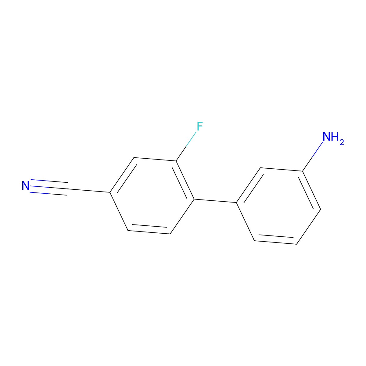 3'-Amino-2-fluoro[1,1'-biphenyl]-4-carbonitrile molecular structure, CAS 1386459-71-7