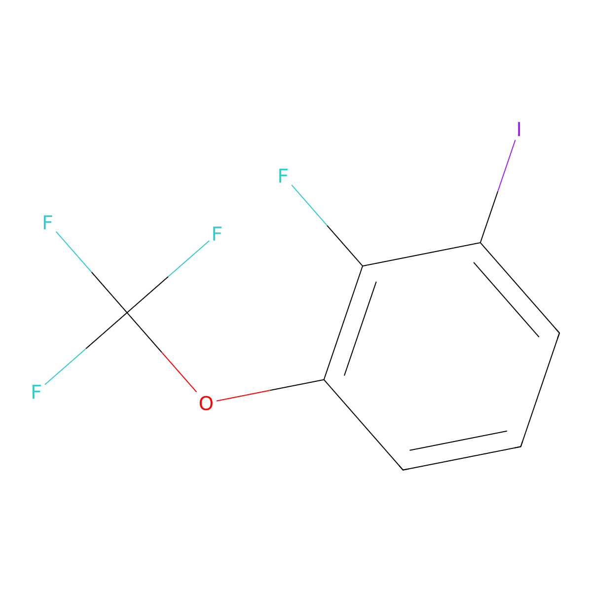 2-Fluoro-1-iodo-3-(trifluoromethoxy)benzene molecular structure, CAS 1386459-72-8