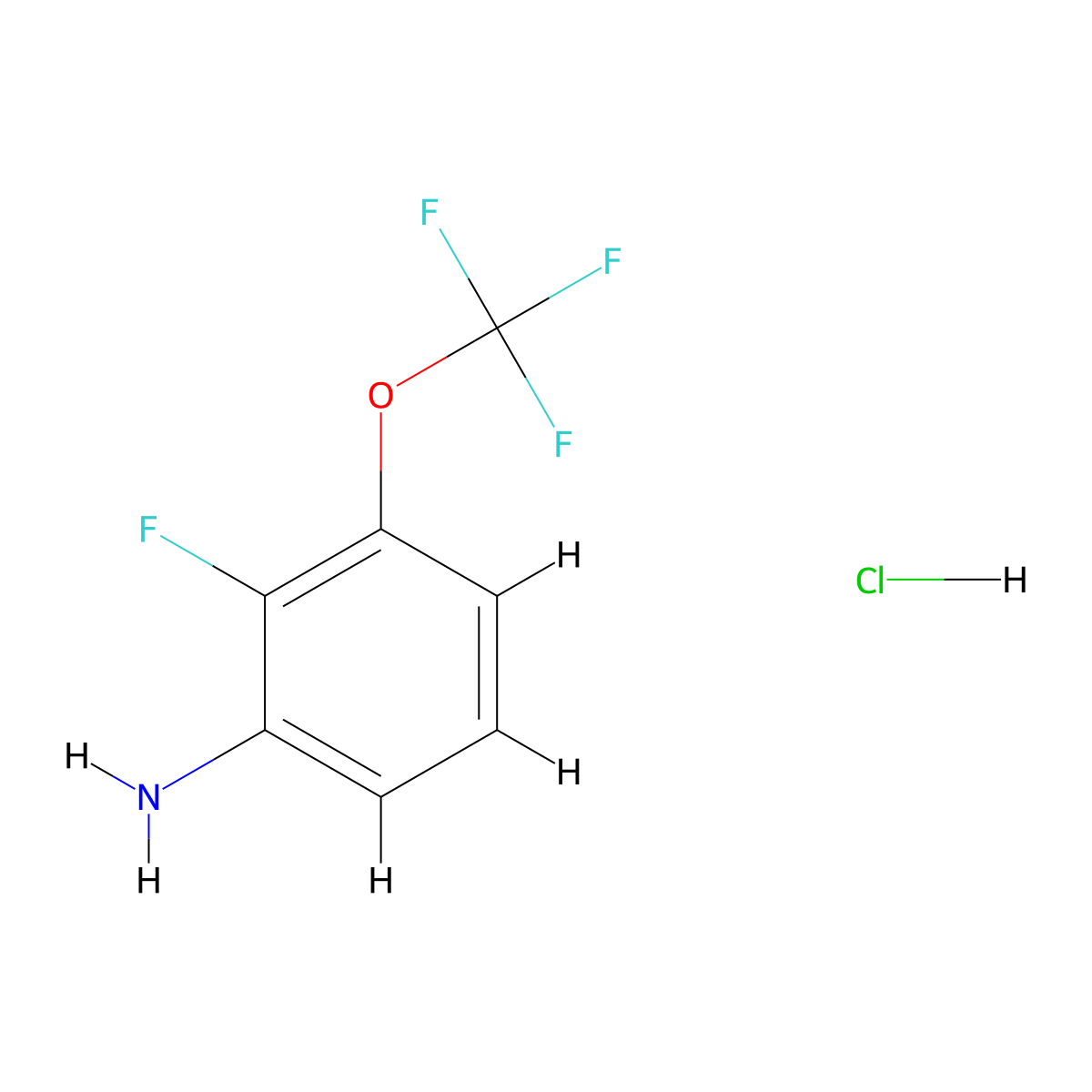 2-Fluoro-3-(trifluoromethoxy)aniline hydrochloride molecular structure, CAS 1386459-74-0