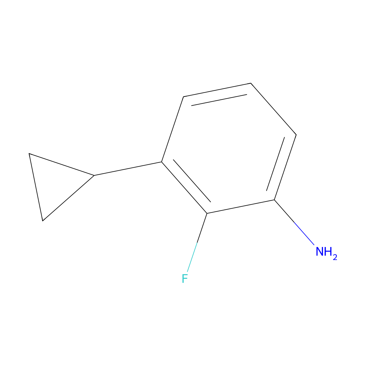 3-Cyclopropyl-2-fluoroaniline molecular structure, CAS 1386459-75-1