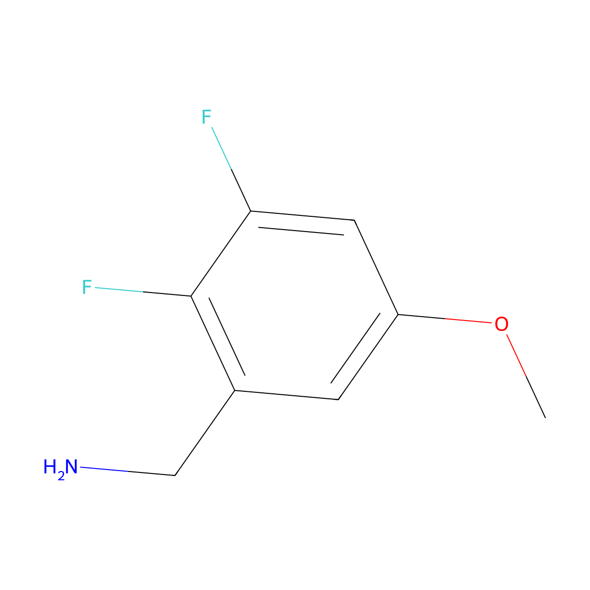 (2,3-Difluoro-5-methoxyphenyl)methanamine molecular structure, CAS 1386459-78-4