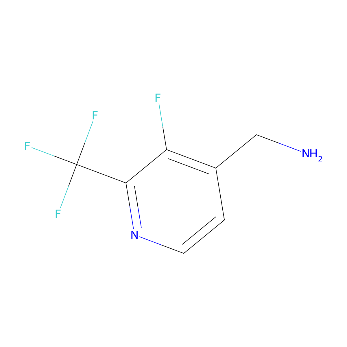 4-Pyridinemethanamine, 3-fluoro-2-(trifluoromethyl)- molecular structure, CAS 1386459-83-1