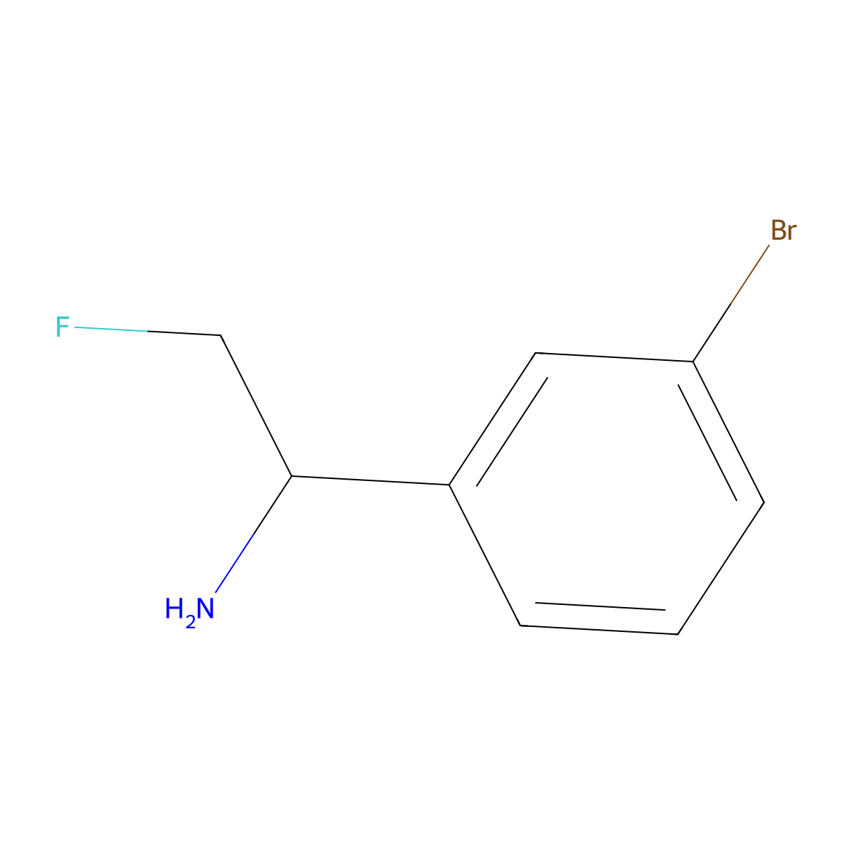 (S)-1-(3-bromophenyl)-2-fluoroethanamine molecular structure, CAS 1386462-26-5