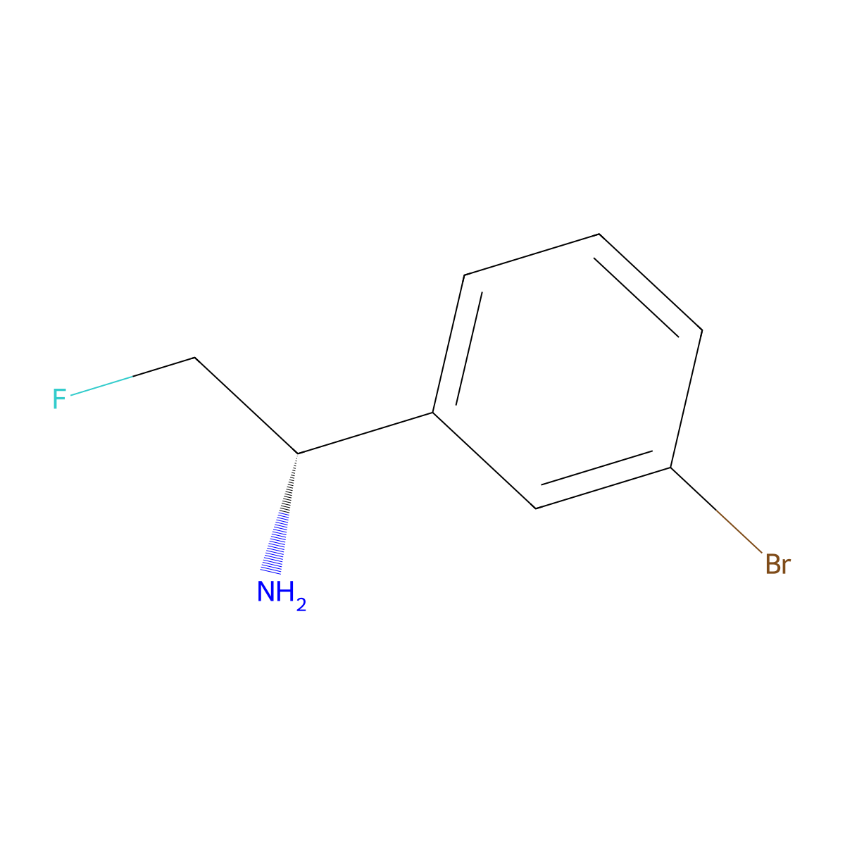 (S)-1-(3-bromophenyl)-2-fluoroethanamine molecular structure, CAS 1386462-26-5