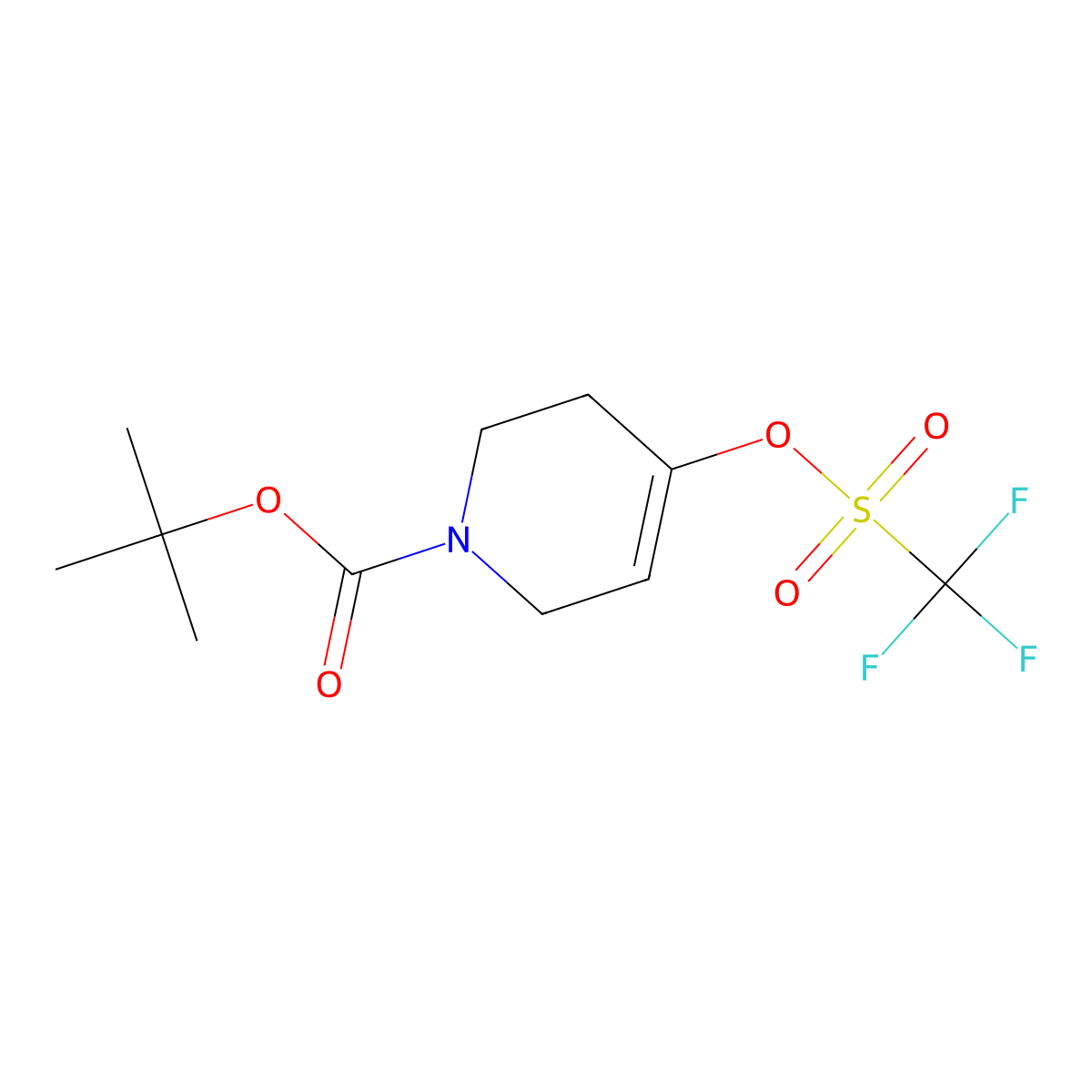 Tert-butyl 4-(trifluoromethanesulfonyloxy)-1,2,3,6-tetrahydropyridine-1-carboxylate molecular structure, CAS 138647-49-1