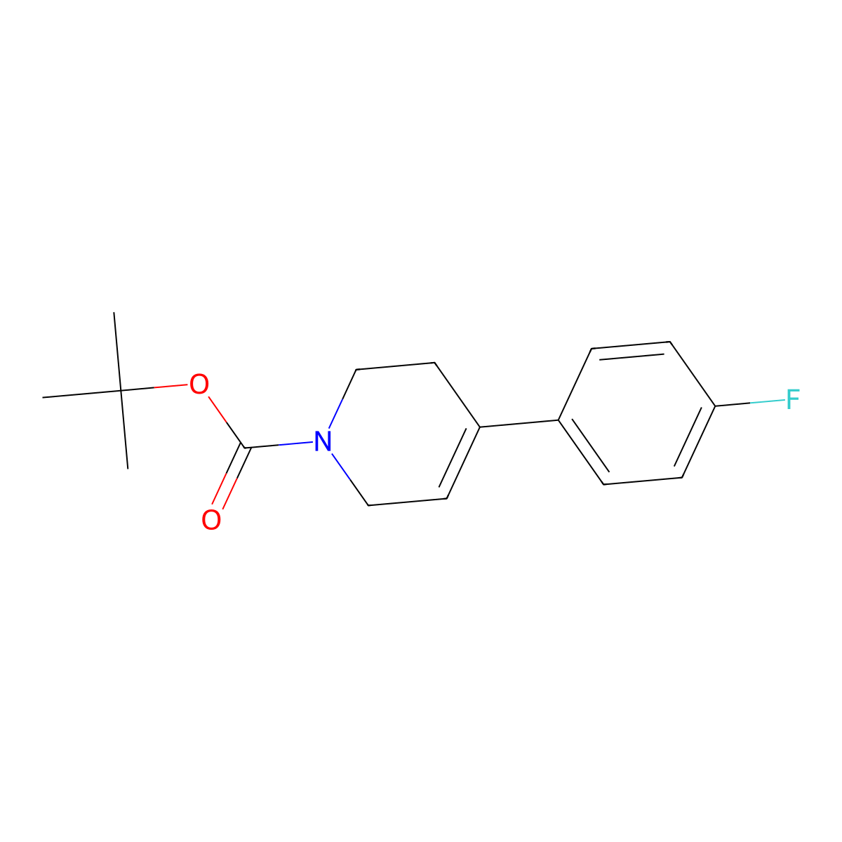 1,1-Dimethylethyl 4-(4-fluorophenyl)-3,6-dihydro-1(2H)-pyridinecarboxylate molecular structure, CAS 138647-52-6