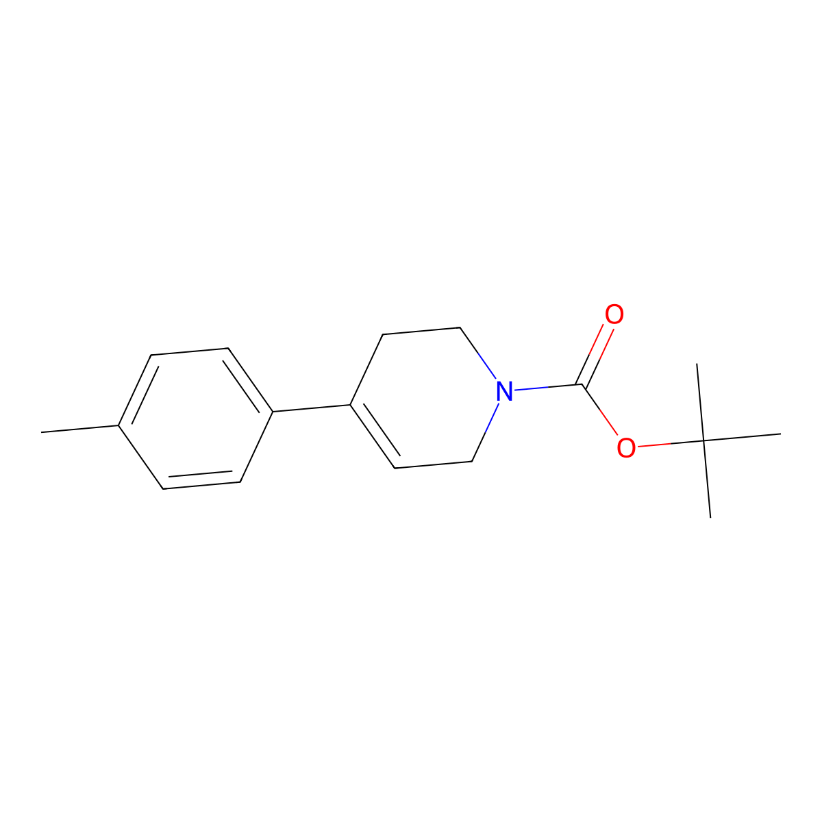 1,1-Dimethylethyl 3,6-dihydro-4-(4-methylphenyl)-1(2H)-pyridinecarboxylate molecular structure, CAS 138647-53-7