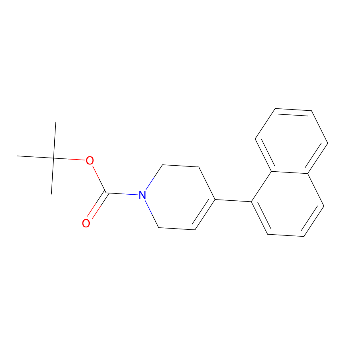 tert-butyl 4-naphthalen-1-yl-3,6-dihydro-2H-pyridine-1-carboxylate molecular structure, CAS 138647-56-0
