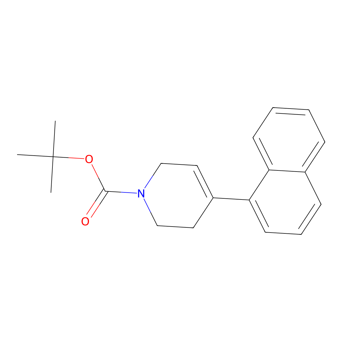 tert-butyl 4-naphthalen-1-yl-3,6-dihydro-2H-pyridine-1-carboxylate molecular structure, CAS 138647-56-0