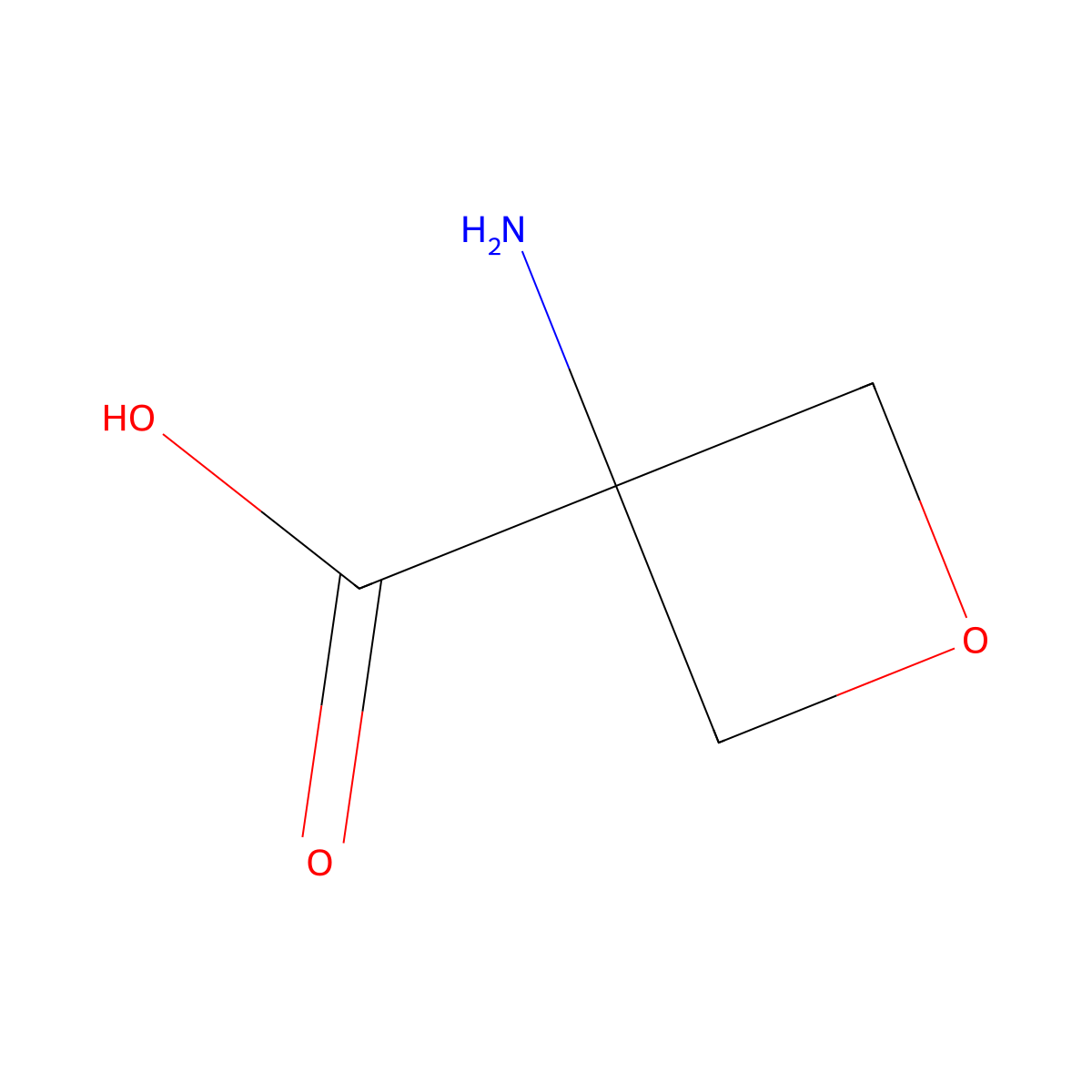 3-Aminooxetane-3-carboxylic acid molecular structure, CAS 138650-24-5