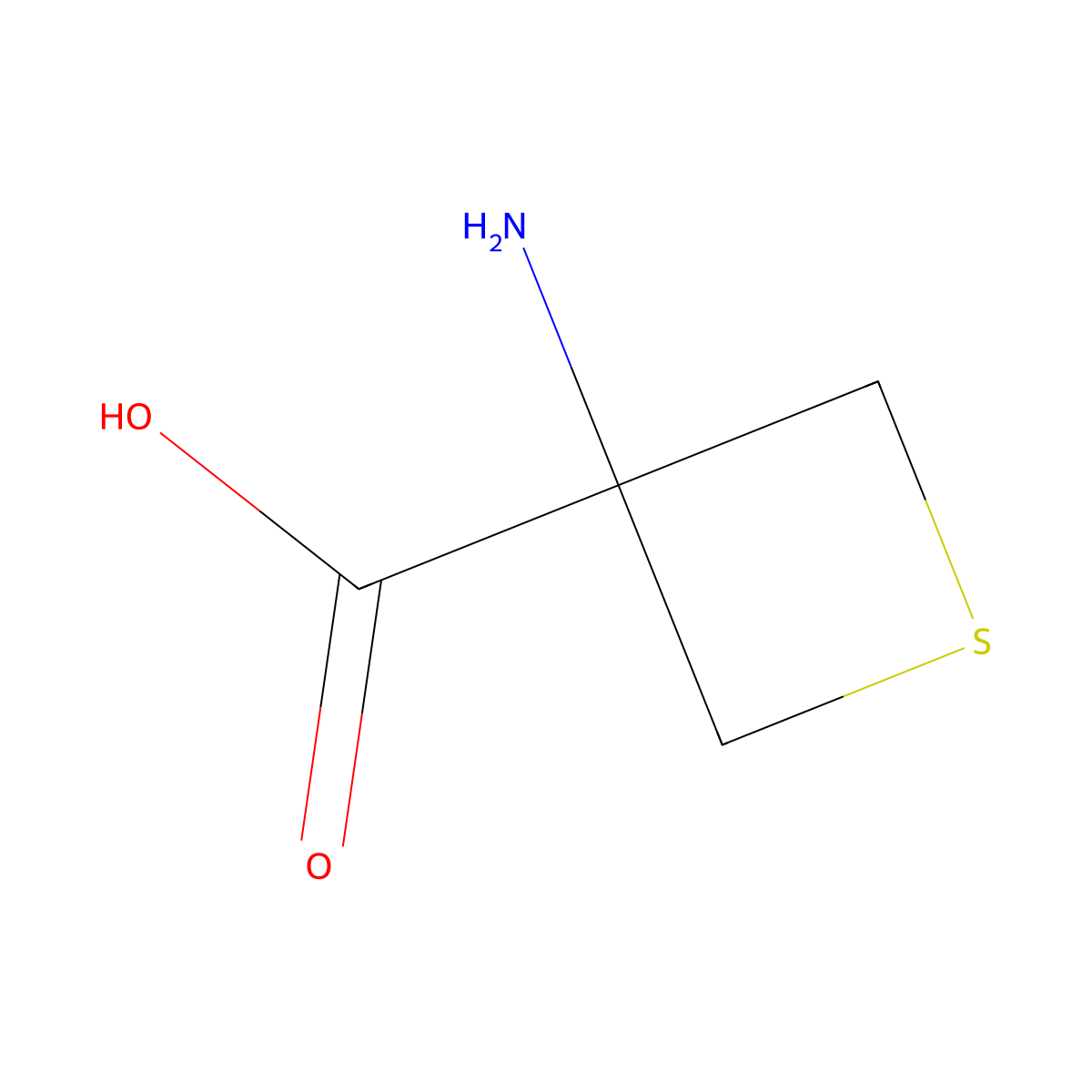 3-Aminothietane-3-carboxylic acid molecular structure, CAS 138650-26-7