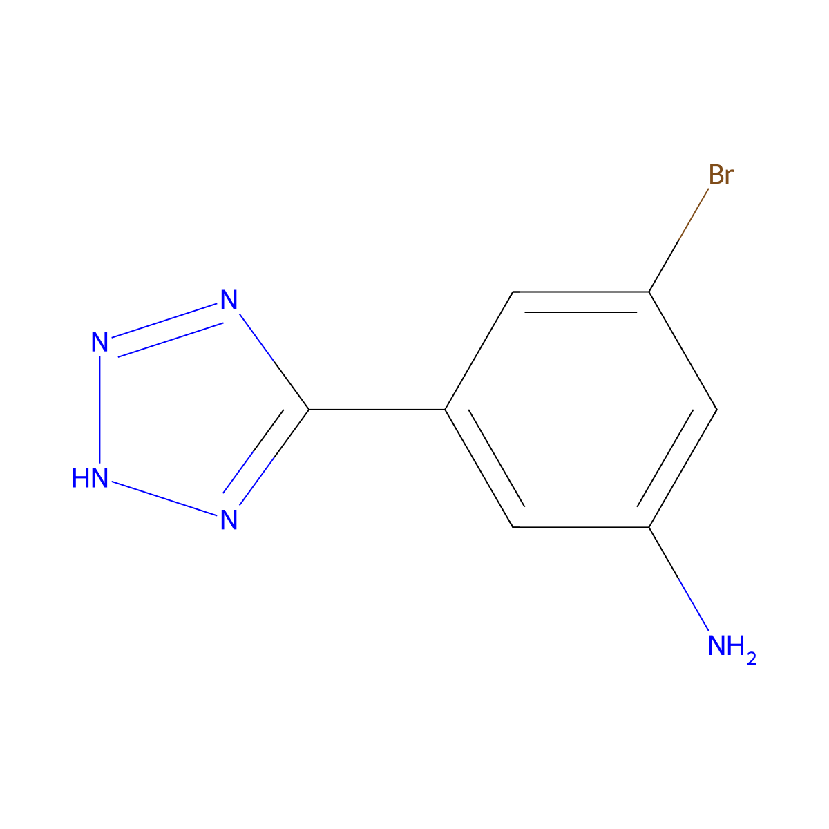 3-bromo-5-(1H-1,2,3,4-tetrazol-5-yl)aniline molecular structure, CAS 1386506-95-1