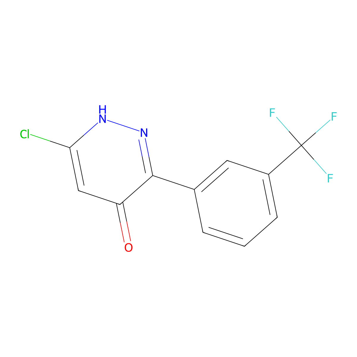 4-Pyridazinol, 6-chloro-3-[3-(trifluoromethyl)phenyl]- molecular structure, CAS 138651-04-4