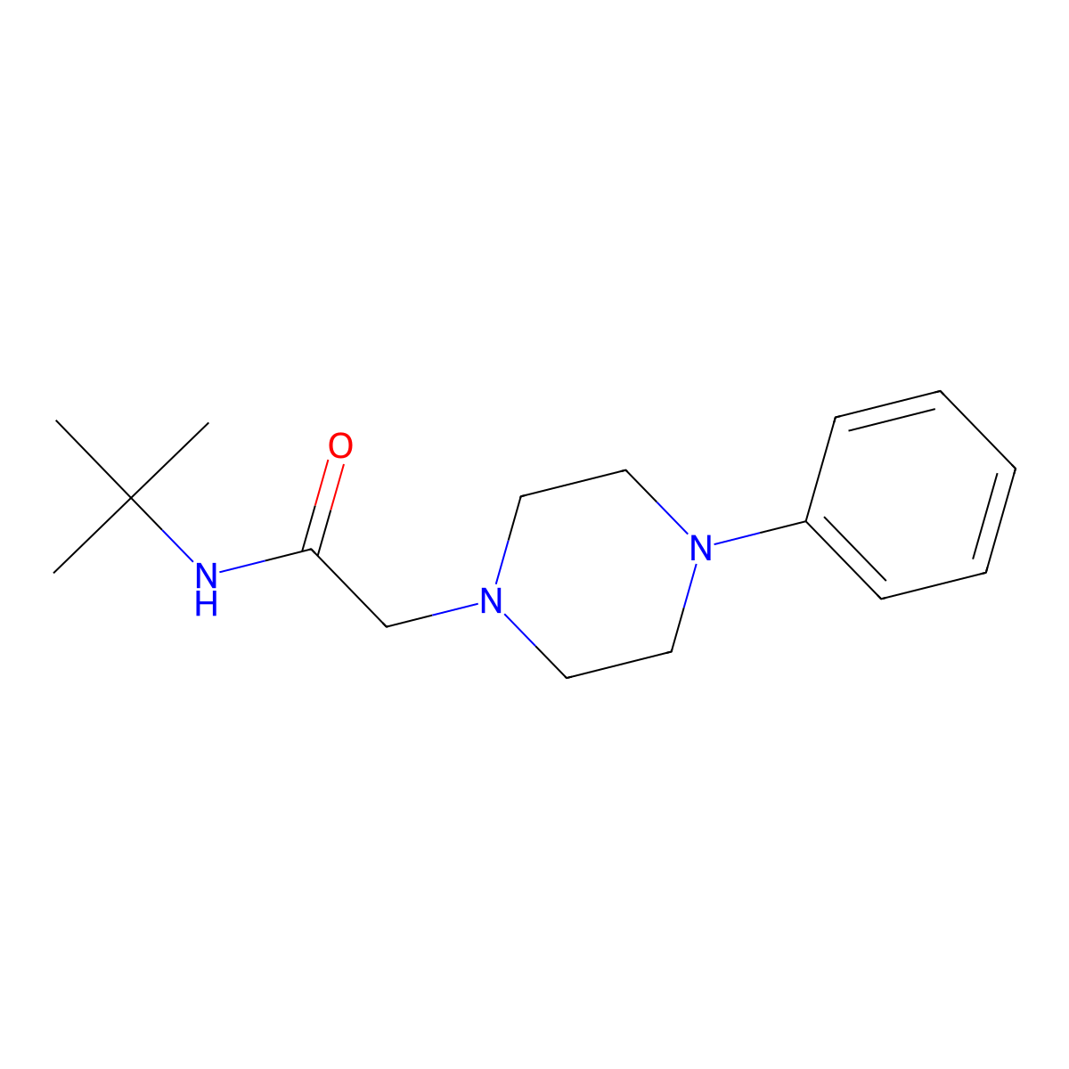 N-tert-butyl-2-(4-phenylpiperazin-1-yl)acetamide molecular structure, CAS 1386515-12-3