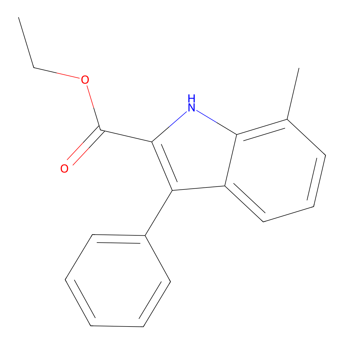 ethyl 7-methyl-3-phenyl-1H-indole-2-carboxylate molecular structure, CAS 138653-55-1