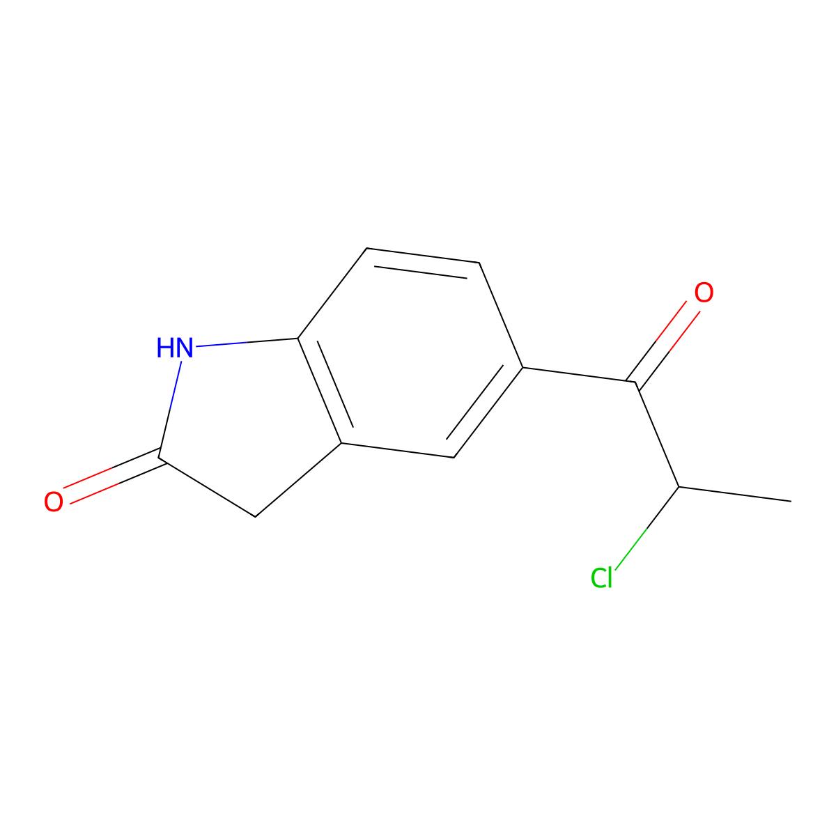 5-(2-chloropropionyl)-2(1H,3H)-indolone molecular structure, CAS 138660-50-1