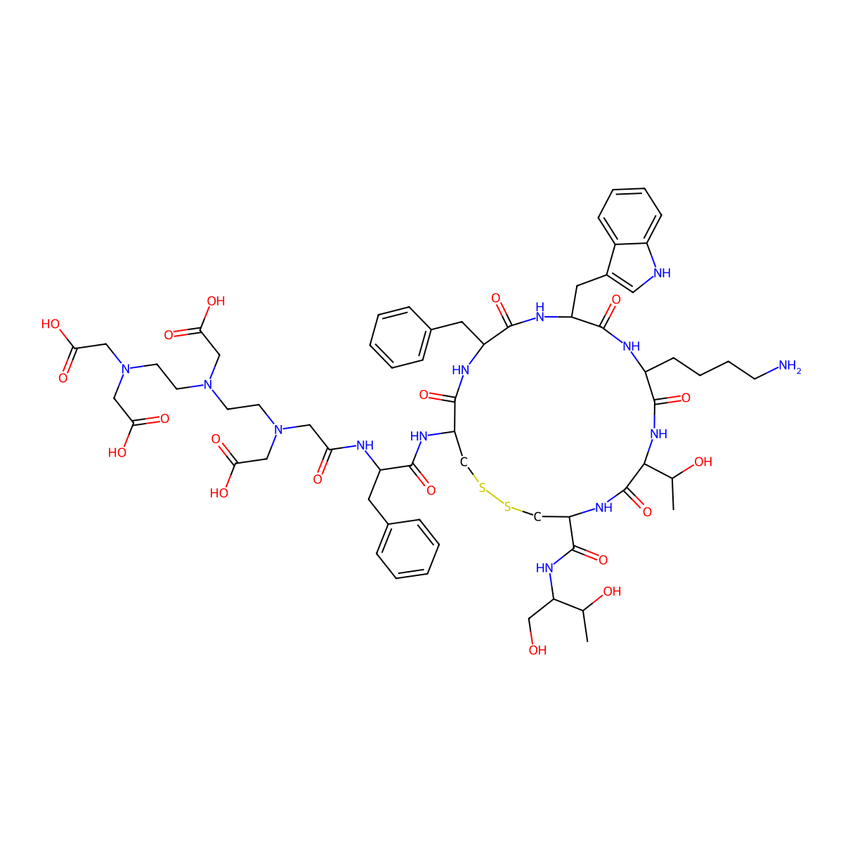 Pentetreotide molecular structure, CAS 138661-02-6